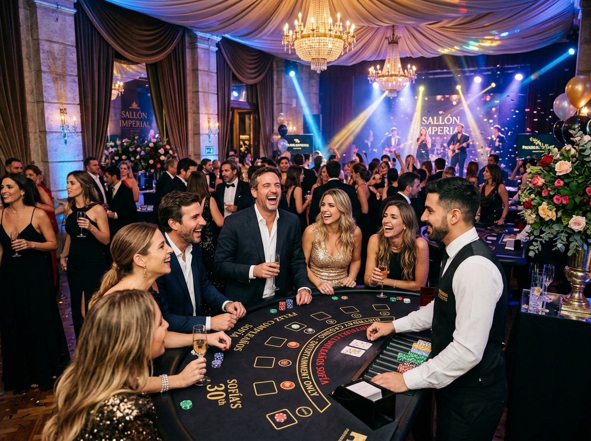 Fiesta de cumpleaños con espectáculo de entretenimiento premium