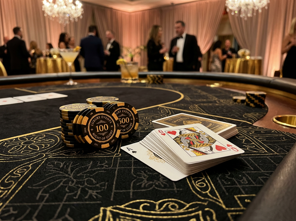 Detalle de mesa de entretenimiento premium